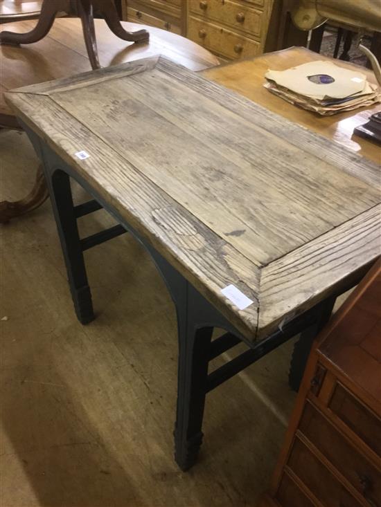 Pine work table with painted base